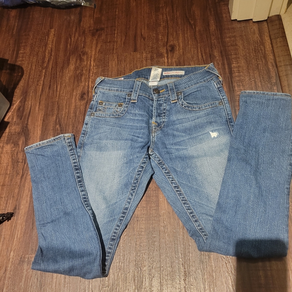 Vintage True Religion Women's Classic Blue Skinny Jeans